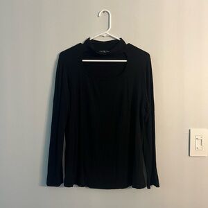 Kim & Cami Cut-Out Black Long Sleeve